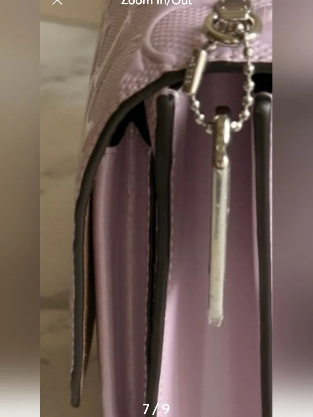 Coach Klare Crossbody In Signature Leather Silver/Light Violet and wallet